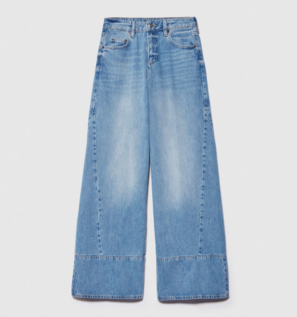 Wide leg jeans - women's palazzo jeans - Blue | Sisley image number 6